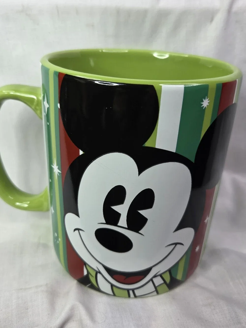 Mickey Mouse Christmas Oversized Disney Galerie Green Holiday Mug Cup 26 Ounces